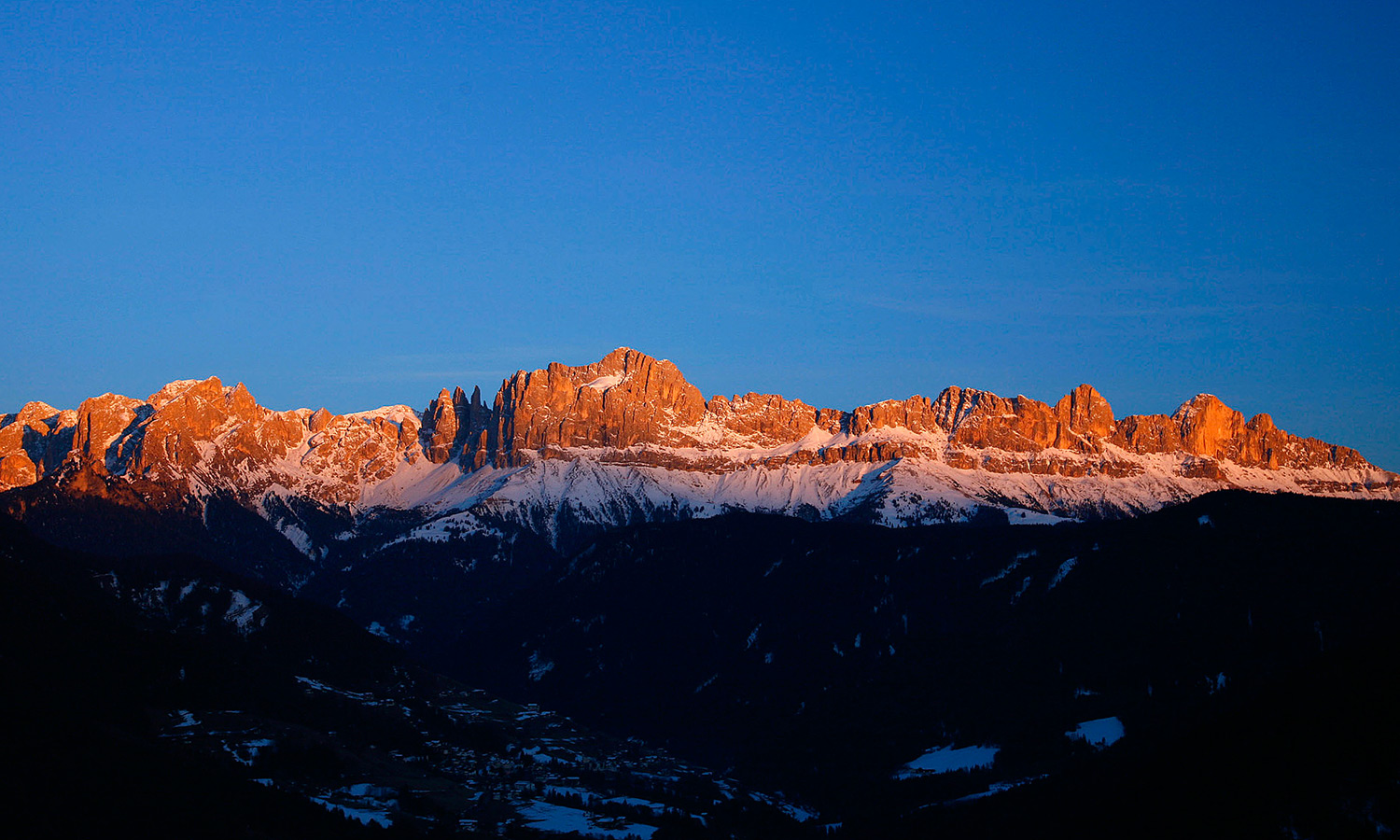 Alpine glow on the Rosengarten